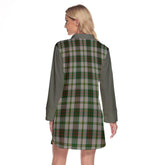 Taylor Dress Tartan Women's Lapel Shirt Dress With Long Sleeve